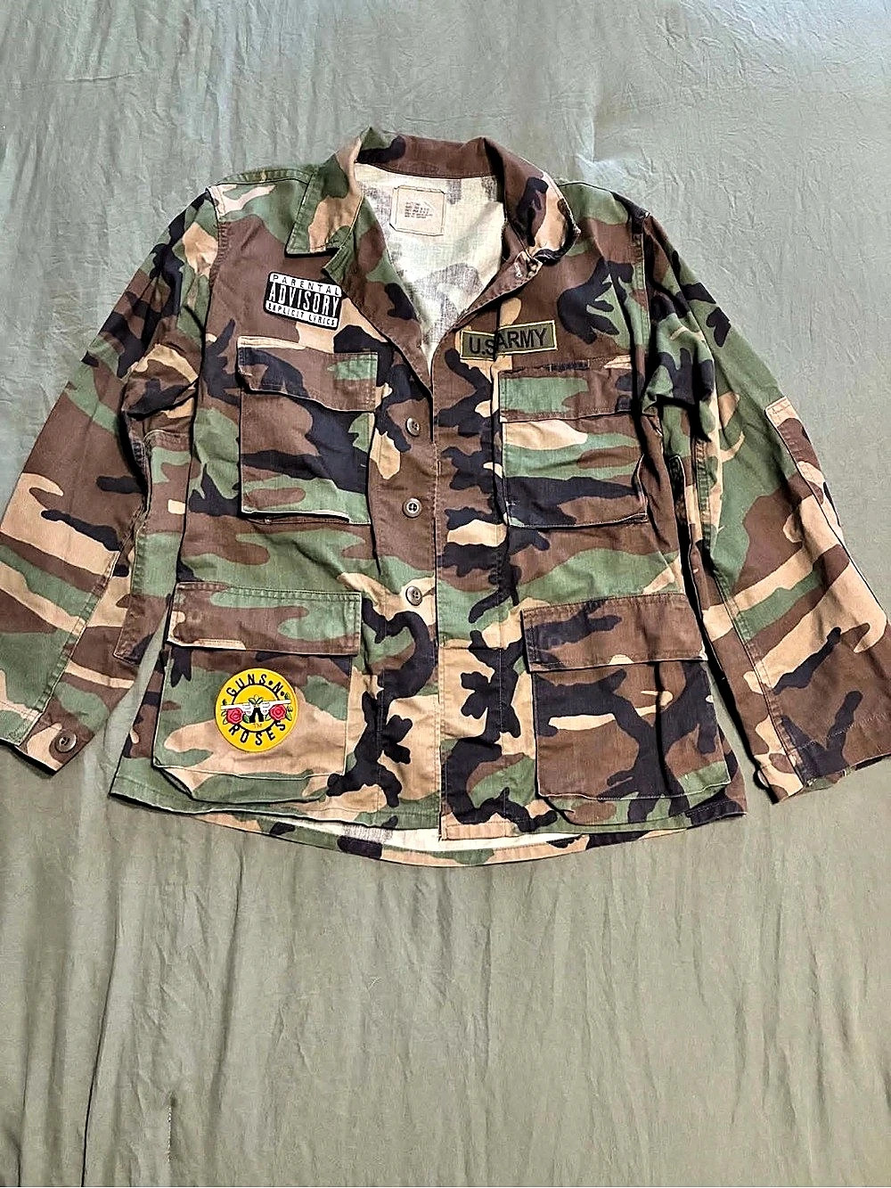 Camo Jacket with Guns N Roses Patch
